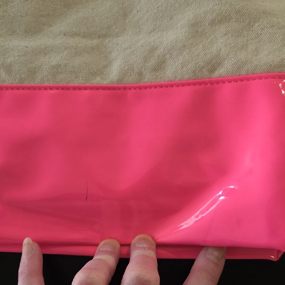 Victoria's Secret Vibrant Pink and Tan Tote - Picture 3 of 6